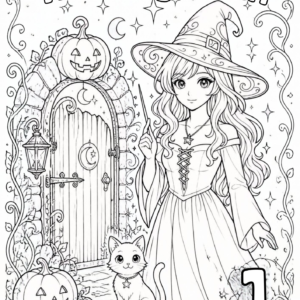 A Day in the Life of the Cozy Witch Coloring Book (50 pages)